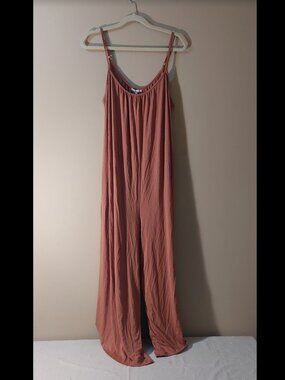 Z Supply Terracotta Flared Jumpsuit w/Spaghetti Straps and Side pockets Size: XL